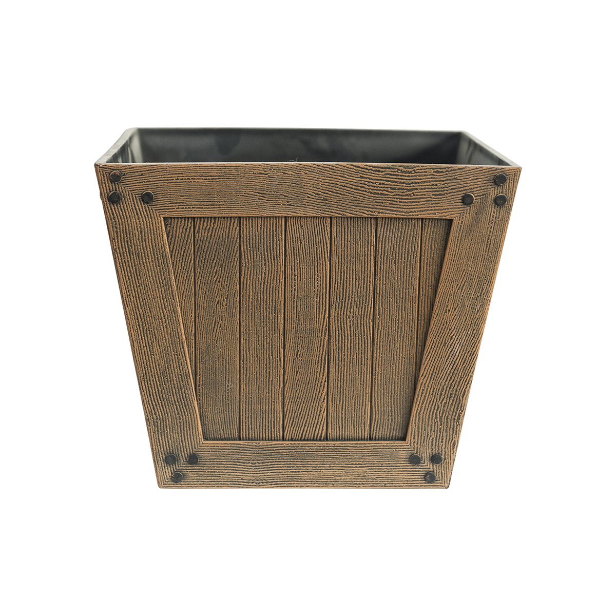 square wood effect planter